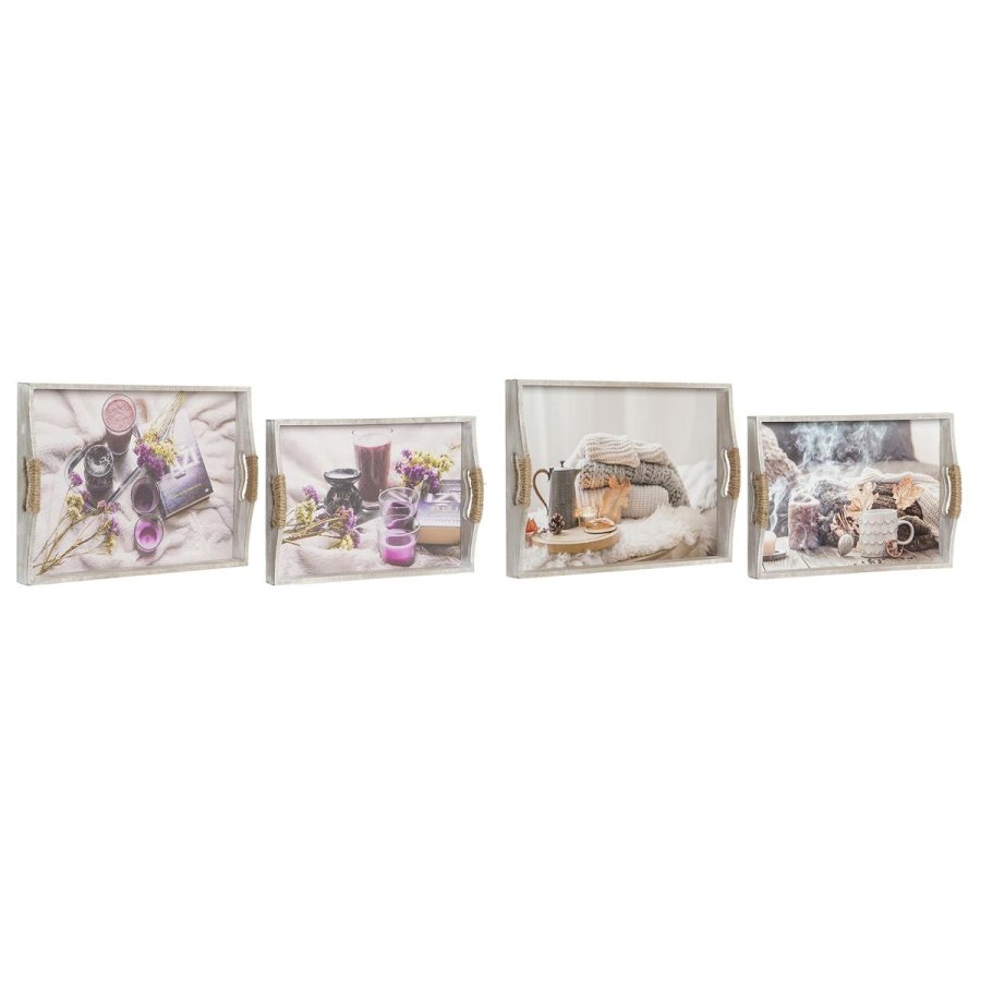 Bakkest DKD Home Decor Multifarvet 40 x 30 x 6 cm Tr MDF (2 enheder) #10