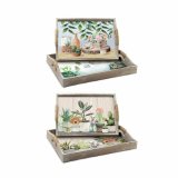 Bakkest DKD Home Decor 40 x 30 x 6 cm Tr MDF (2 enheder) #1