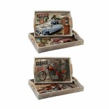 Bakkest DKD Home Decor Multifarvet Tr MDF 40 x 30 x 6 cm (2 enheder) #1