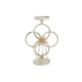Lyseholder DKD Home Decor 24 x 13 x 34 cm Metal Hvid #1