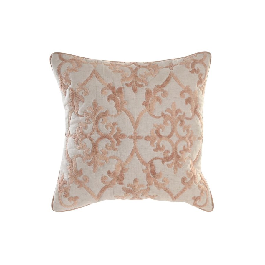 Pude DKD Home Decor 50 x 15 x 50 cm Beige Pink Aluminium Traditionel 50 x 1 x 50 cm #1