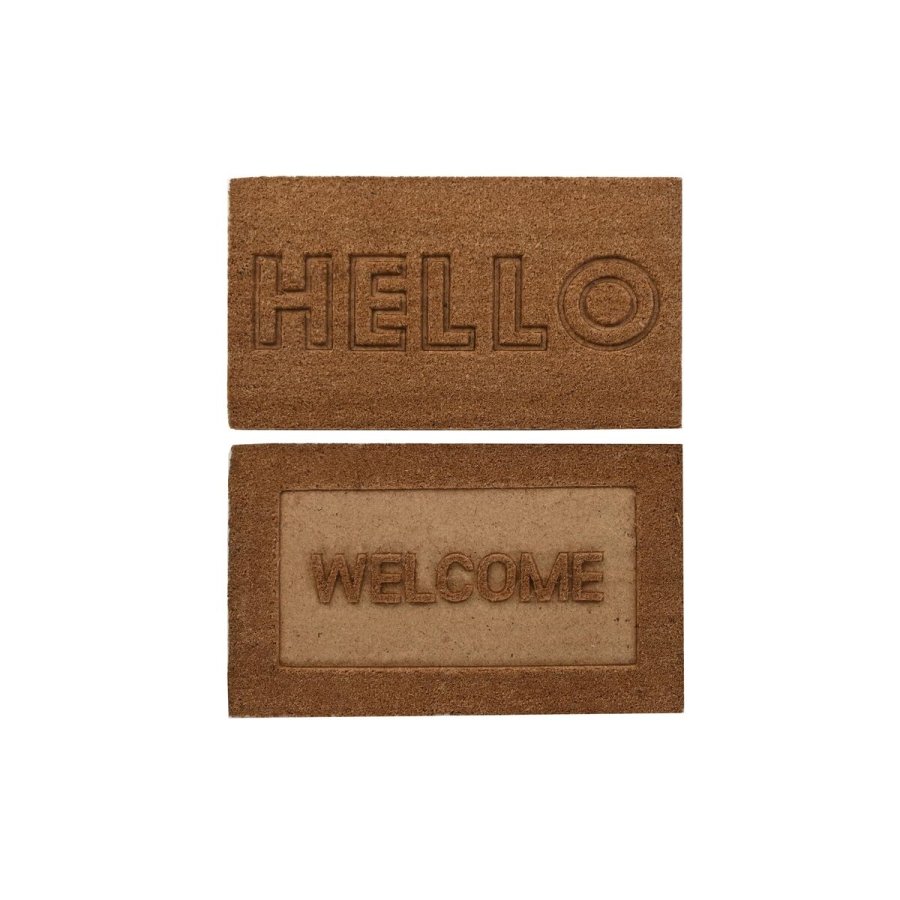 Drmtte DKD Home Decor Brun Gummi Kokos (75 x 45 x 2,3 cm) (2 enheder) #1