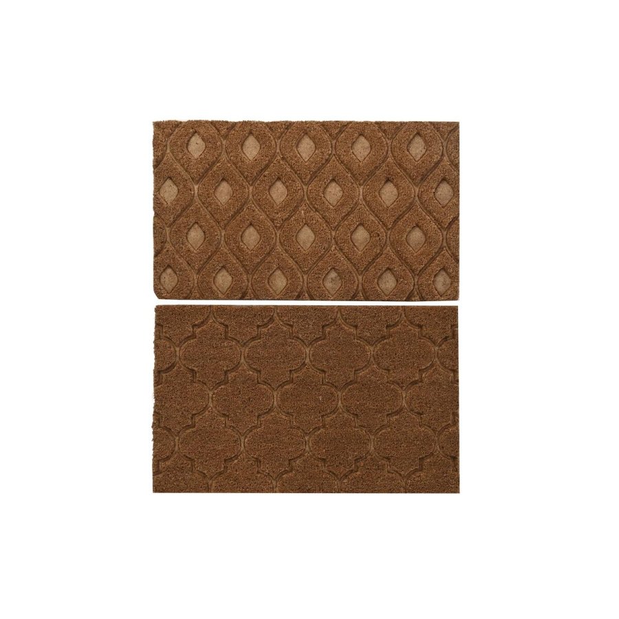 Drmtte DKD Home Decor Brun Gummi Kokos (75 x 45 x 2,3 cm) (2 enheder) #1