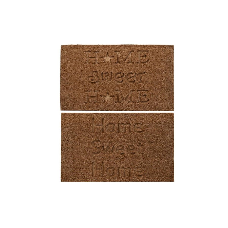 Drmtte DKD Home Decor Brun Gummi Kokos (75 x 45 x 2,3 cm) (2 enheder) #1