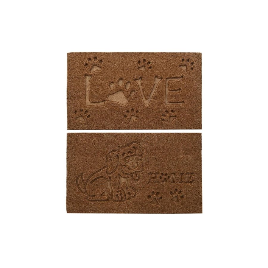 Drmtte DKD Home Decor Brun Gummi Kokos (75 x 45 x 2,3 cm) (2 enheder) #1