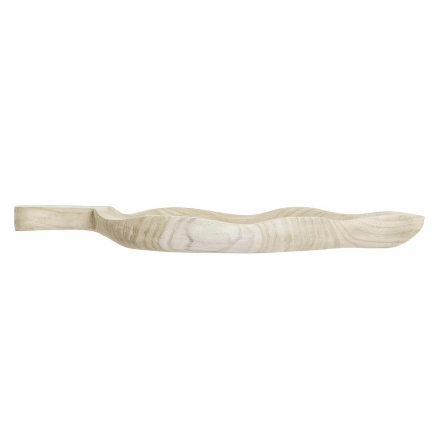 Snack bakke DKD Home Decor Lys brun Natur Tropisk Blad af en plante 56 x 28 x 5 cm #4