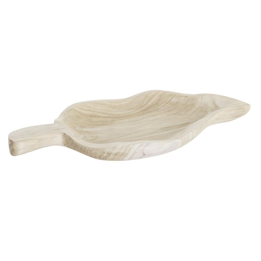 Snack bakke DKD Home Decor Lys brun Natur Tropisk Blad af en plante 56 x 28 x 5 cm #1