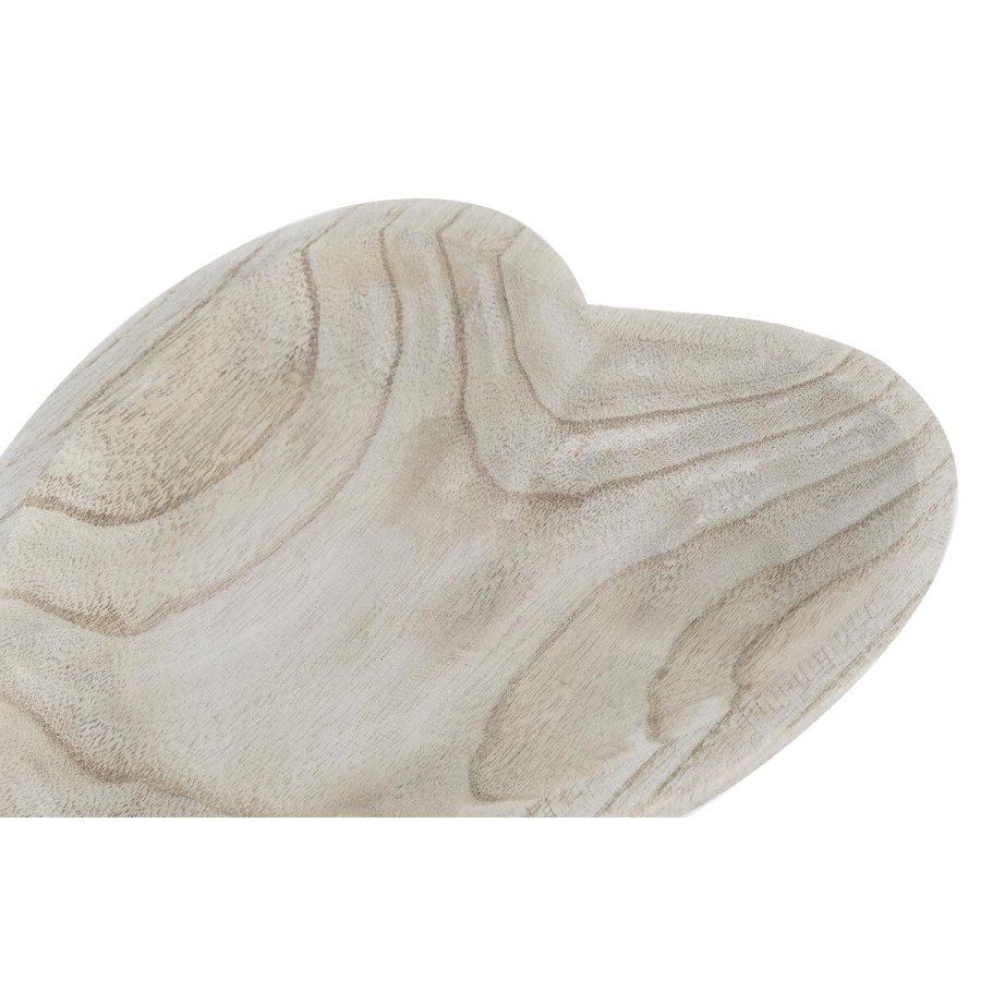 Snack bakke DKD Home Decor Lys brun Natur Hjerte Tropisk 35 x 24 x 4 cm #4