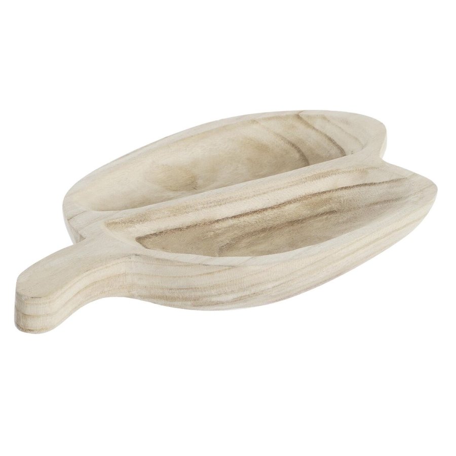 Snack bakke DKD Home Decor Lys brun Natur Tropisk 38 x 21 x 5 cm 30 x 21 x 5 cm #1