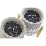 Stearinlys DKD Home Decor Gr Tr Brun Cement Aluminium Voks (10 x 10 x 12 cm) (2 enheder) #3