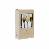 Bestik DKD Home Decor Sort Gylden Rustfrit stl 2 x 0,3 x 21 cm 16 Dele #4