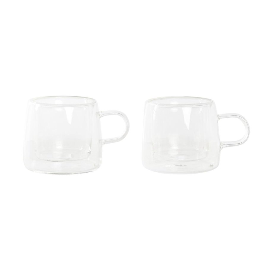 Dele kaffekopst DKD Home Decor Krystal Gennemsigtig Borosilikatglas (80 ml) #1