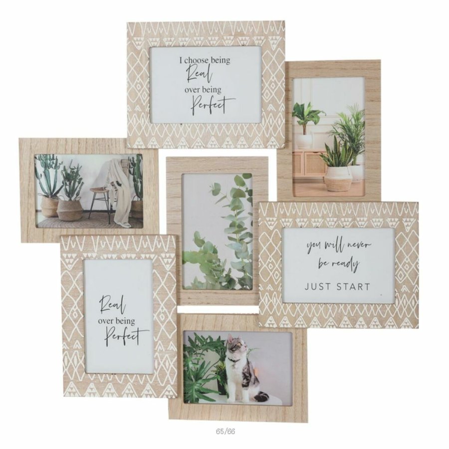 Fotoramme DKD Home Decor Krystal Natur Tr MDF Skandinavisk (50,5 x 1,8 x 48 cm) #1