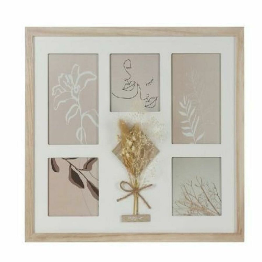Fotoramme DKD Home Decor 39 x 1,2 x 33 cm Krystal Natur Shabby Chic #1