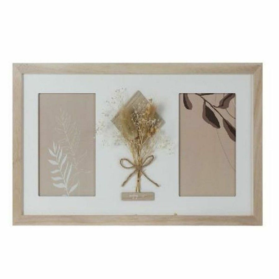 Fotoramme DKD Home Decor 39 x 1,2 x 22 cm Krystal Natur Hvid Shabby Chic #1