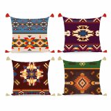 Pude DKD Home Decor Polyester Multifarvet Ikat (45 x 10 x 45 cm) (4 enheder) #1