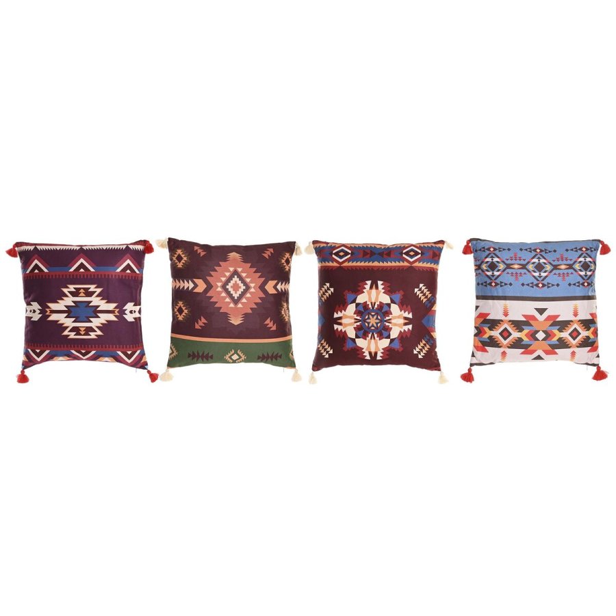Pude DKD Home Decor Polyester Multifarvet Ikat (45 x 10 x 45 cm) (4 enheder) #4