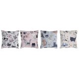 Pude DKD Home Decor Polyester Multifarvet Mikrofiber Katte (40 x 10 x 40 cm) (4 enheder) #4