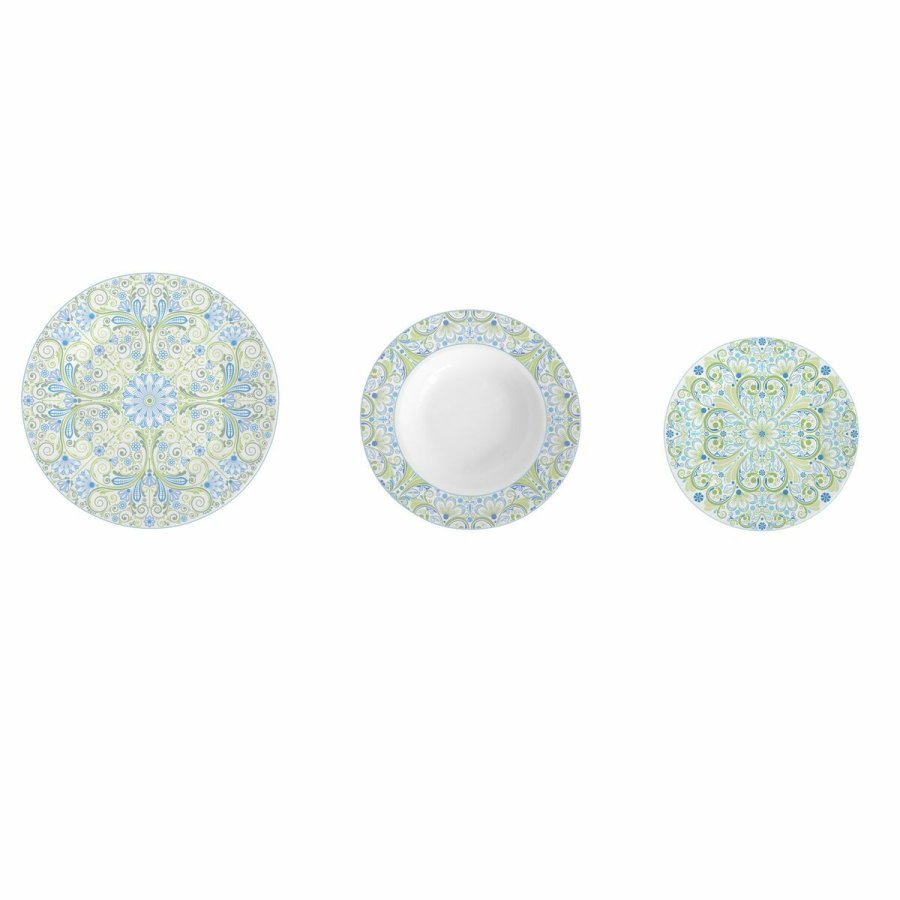 Madlavningsst DKD Home Decor Bl Grn Bl / grnne Porceln Araber 18 Dele #1