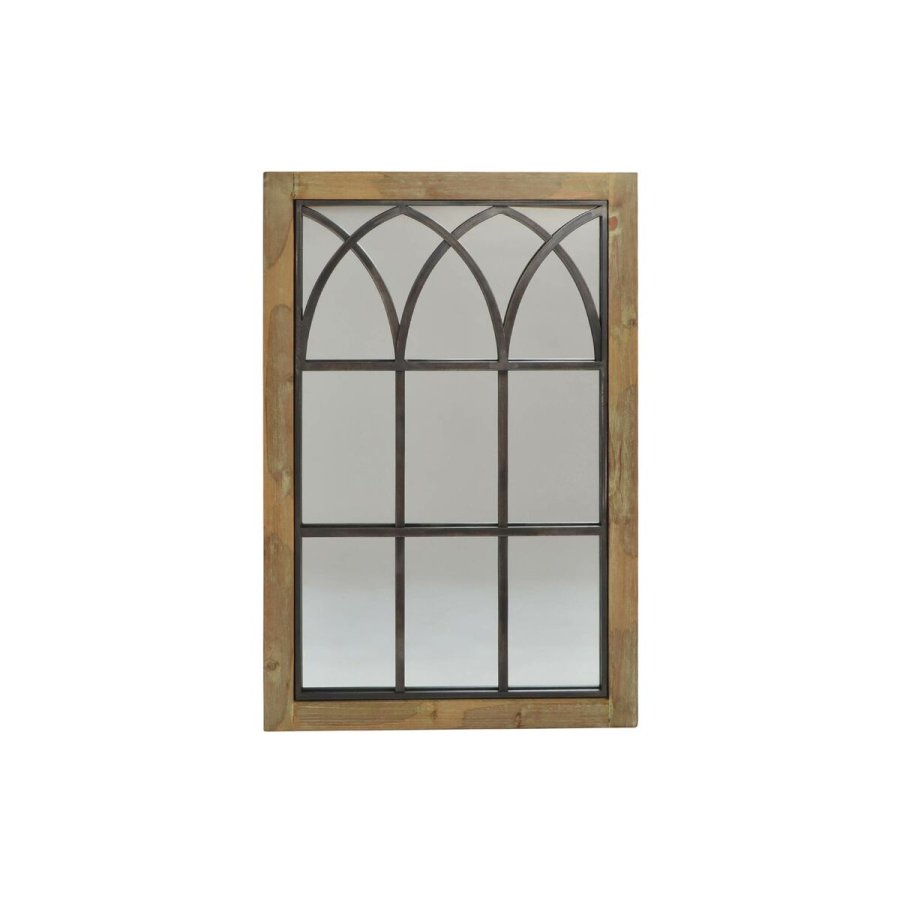 Vgspejl DKD Home Decor Brun Sort Natur Vindue 60 x 3 x 95 cm #1