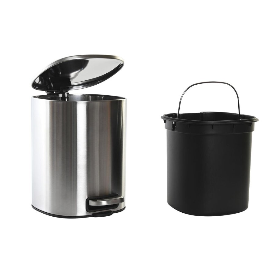 Papirkurv med pedal DKD Home Decor Slvfarvet Rustfrit stl polypropylen Basis 5 L #13