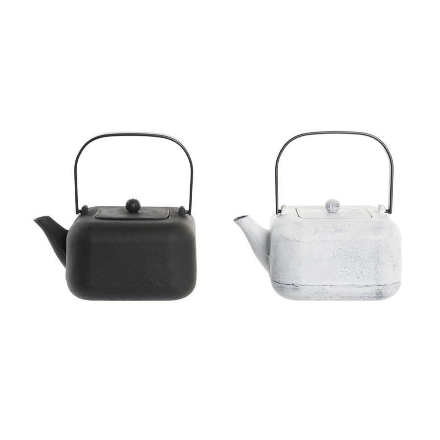 Tekande DKD Home Decor Sort Rustfrit stl Hvid 1,2 L (2 enheder) #1
