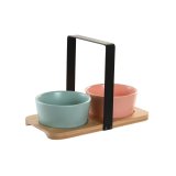 St til appetizere DKD Home Decor 20 x 10,5 x 14 cm Porceln Multifarvet 3 Dele #1