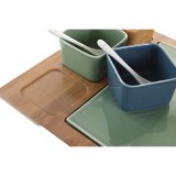 St til appetizere DKD Home Decor Porceln Multifarvet Bambus 8 Dele (30 x 30 x 6 cm) #10