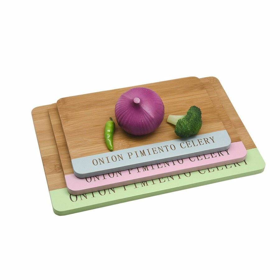 Skrebrt DKD Home Decor Bl Grn Pink Bambus 33,5 x 22,4 x 1,2 cm #10