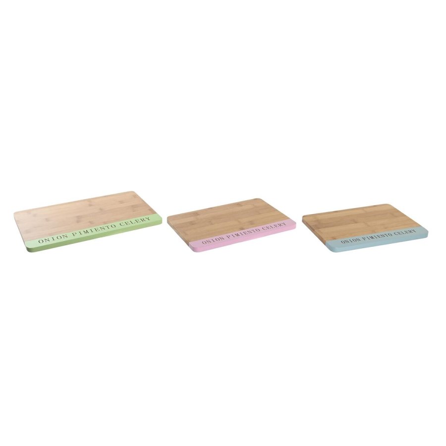 Skrebrt DKD Home Decor Bl Grn Pink Bambus 33,5 x 22,4 x 1,2 cm #1