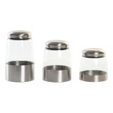 St med 3 Dser DKD Home Decor Krystal Slvfarvet Gennemsigtig Rustfrit stl #1