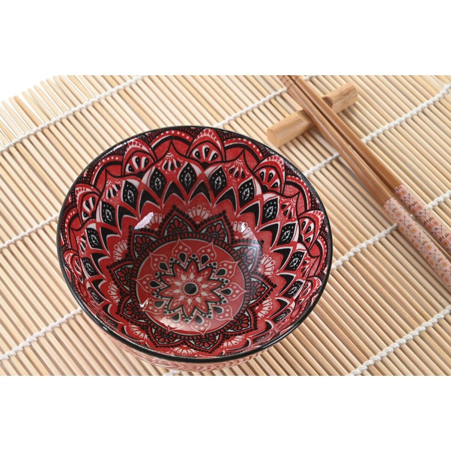 Sushi-st DKD Home Decor 14,5 x 14,5 x 31 cm Fuchsia Mandala Stentj Orientalsk (16 Dele) #4