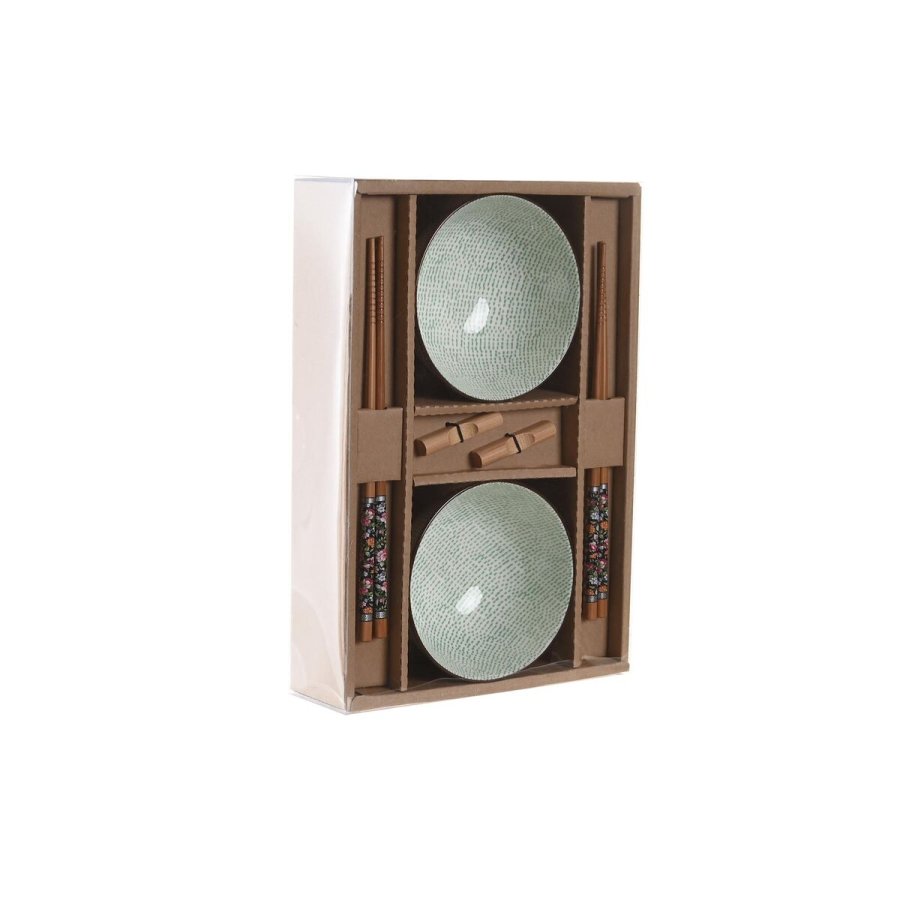 Sushi-st DKD Home Decor 30 x 21 x 7 cm Grn Himmelbl Stentj Orientalsk (6 Dele) #10