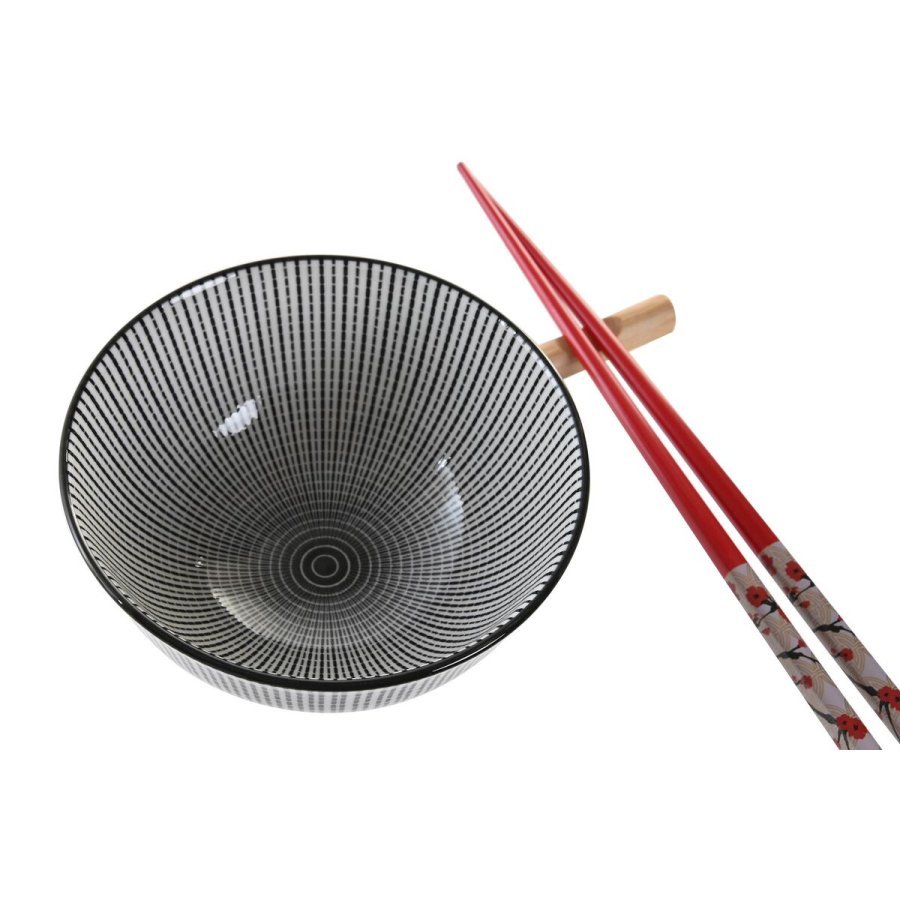 Sushi-st DKD Home Decor 30 x 21 x 7 cm Sort Stentj Orientalsk (6 Dele) #4