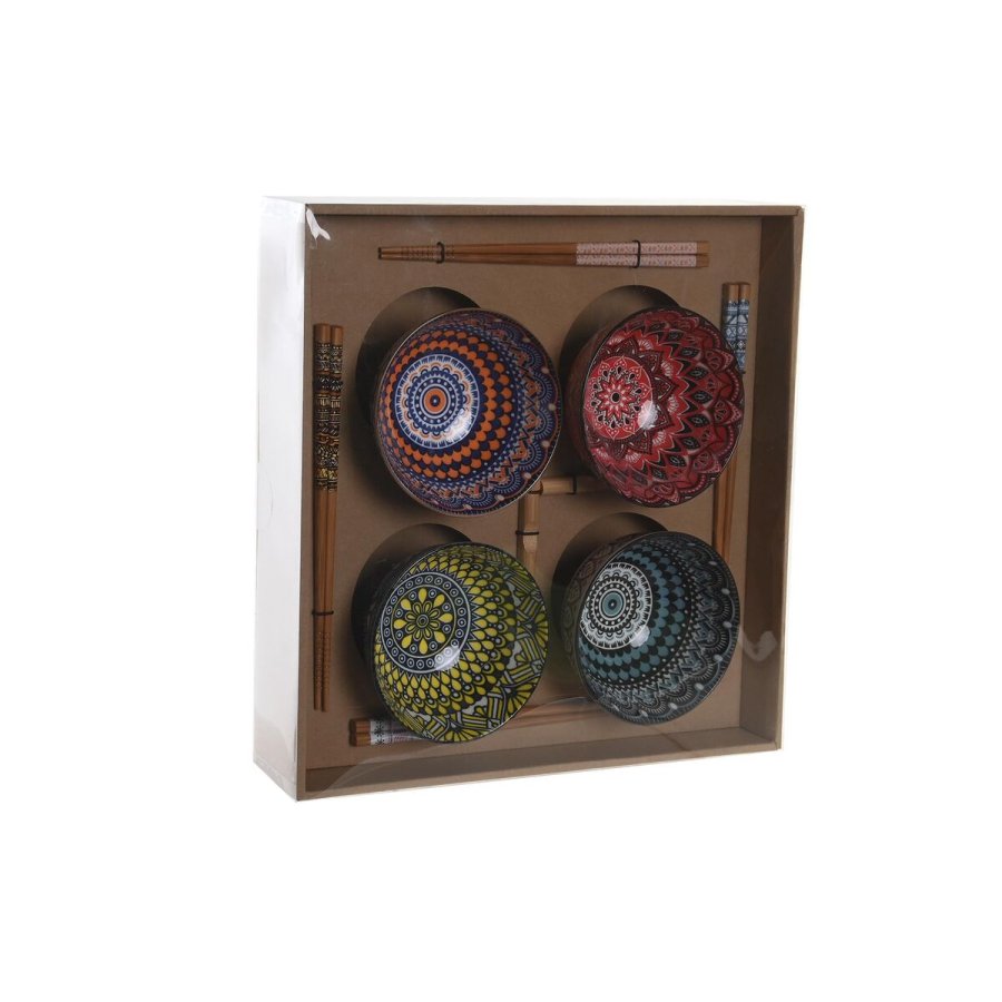 Sushi-st DKD Home Decor Multifarvet Bambus Stentj Mandala Orientalsk 34 x 34 x 6,5 cm (12 Dele) #10