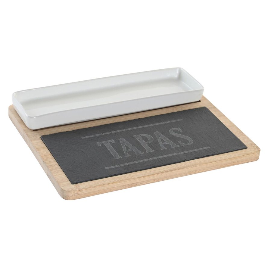 St til appetizere DKD Home Decor 24 x 7 x 2,5 cm Natur Sort Brt #1