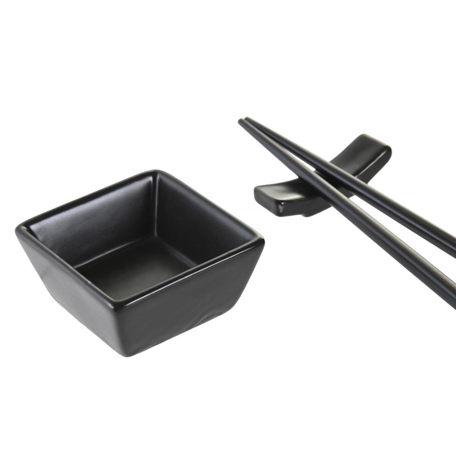 Sushi-st DKD Home Decor Natur Sort Bambus Stentj Orientalsk #4