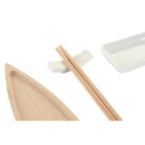 Sushi-st DKD Home Decor 8 x 5 x 2 cm Keramik Natur Hvid Orientalsk #7