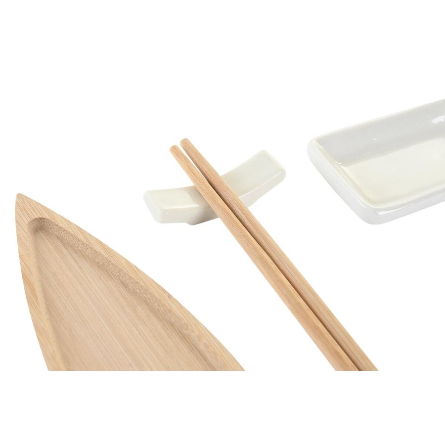 Sushi-st DKD Home Decor 8 x 5 x 2 cm Keramik Natur Hvid Orientalsk #7