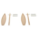 Sushi-st DKD Home Decor 8 x 5 x 2 cm Keramik Natur Hvid Orientalsk #1