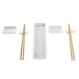 Sushi-st DKD Home Decor 24 x 7 x 2 cm Natur Hvid Stentj Orientalsk #1