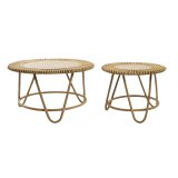 St med 2 borde DKD Home Decor Lys brun 80 x 80 x 47 cm 80 x 80 x 45,5 cm #1