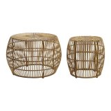 St med 2 borde DKD Home Decor Lys brun 70 x 70 x 50 cm #1