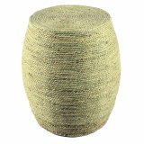 Fodsttte DKD Home Decor Brun Lys brun Hamp Tov Natur Urban 45 x 45 x 52 cm #1