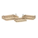Bakkest DKD Home Decor Lys brun Bambus 54 x 43 x 9 cm (3 enheder) (2 enheder) #1