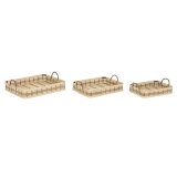 Bakkest DKD Home Decor Lys brun Bambus 54 x 43 x 9 cm (3 enheder) (2 enheder) #4