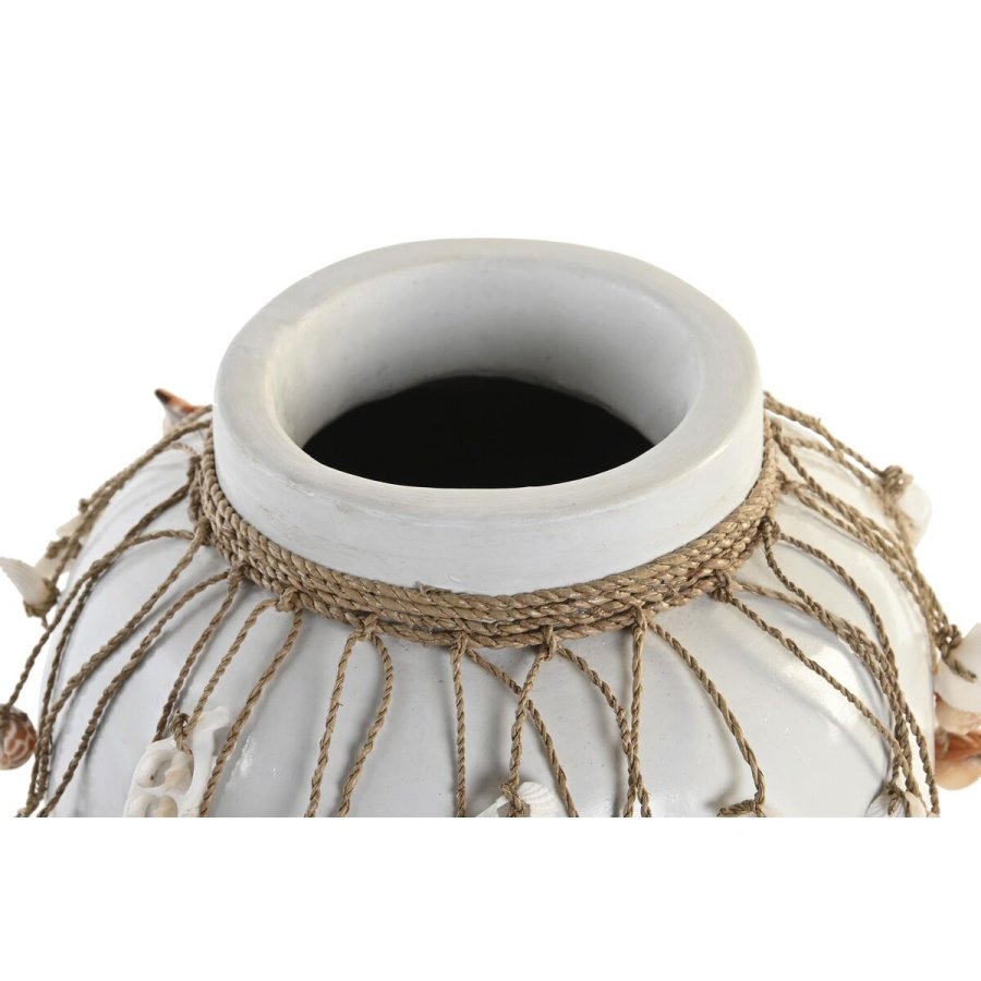 Vase DKD Home Decor Bl Hvid Bambus Muslinger 20 x 20 x 26 cm (2 enheder) #2
