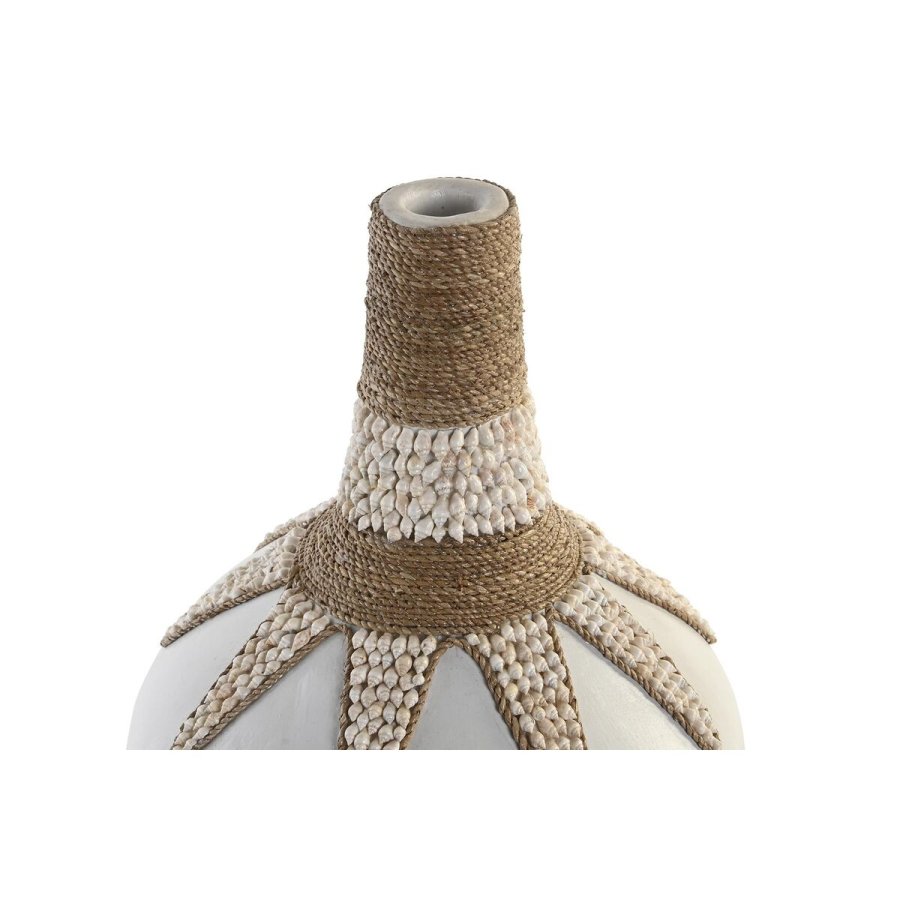 Vase DKD Home Decor Bl Hvid Bambus Muslinger (30 x 30 x 40 cm) (2 enheder) #3