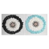 Vgdekoration DKD Home Decor Hvid Sort 60 x 6 x 60 cm (2 enheder) #1