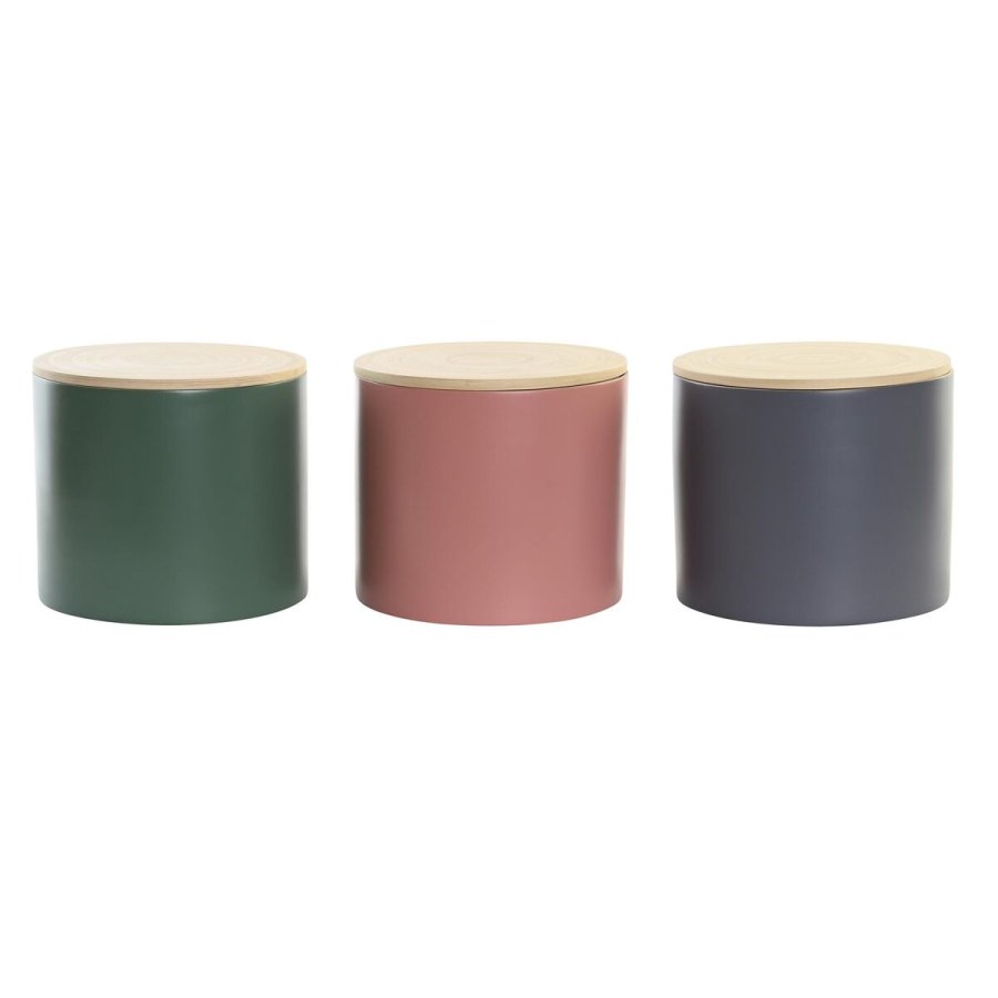 Blik DKD Home Decor Bambus 2,6 L 18 x 18 x 16 cm (3 enheder) #1